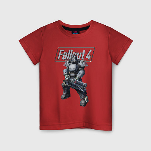Детская футболка Fallout 4 - Ultracite Power Armor / Красный – фото 1