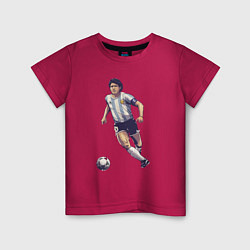 Футболка хлопковая детская Maradona football, цвет: маджента