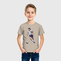 Футболка хлопковая детская Maradona football, цвет: миндальный — фото 2