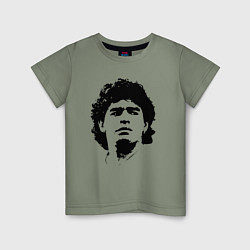 Футболка хлопковая детская Face Maradona, цвет: авокадо