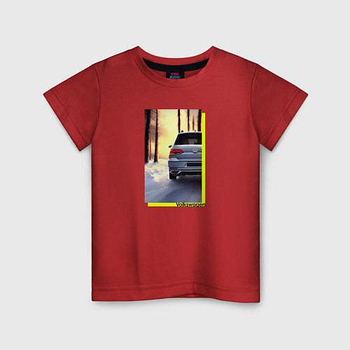 Детская футболка Volkswagen в закат / Красный – фото 1