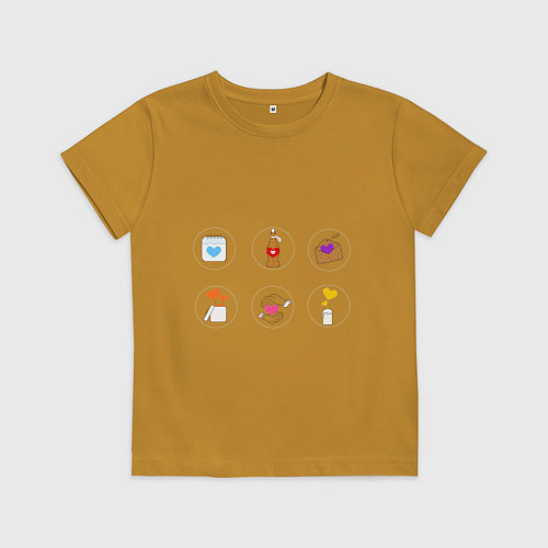 Детская футболка День Влюбленных / Горчичный – фото 1