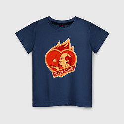 Футболка хлопковая детская Ленин - с любовью, цвет: тёмно-синий