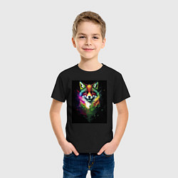 Футболка хлопковая детская Colorful Fox, цвет: черный — фото 2