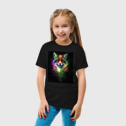 Футболка хлопковая детская Colorful Fox, цвет: черный — фото 2