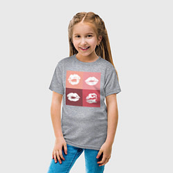 Футболка хлопковая детская Kiss pop-art, цвет: меланж — фото 2