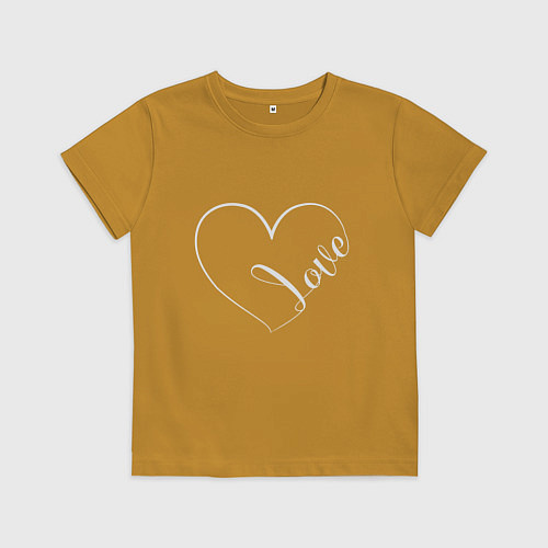 Детская футболка Любовь в моём сердце / Горчичный – фото 1