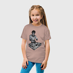 Футболка хлопковая детская DJ Bruce Lee, цвет: пыльно-розовый — фото 2