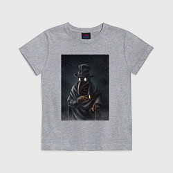 Футболка хлопковая детская Чумной доктор в Средневековье, цвет: меланж