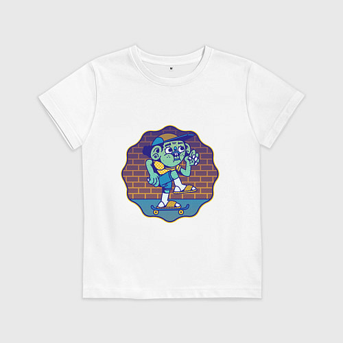Детская футболка Boy on a skateboard / Белый – фото 1
