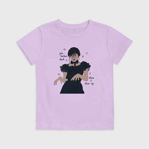 Детская футболка Уенсдей Аддамс танец / Лаванда – фото 1