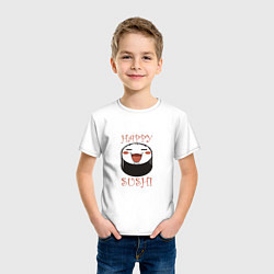Футболка хлопковая детская Smiling sushi, цвет: белый — фото 2