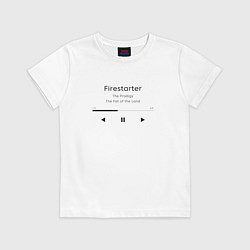 Футболка хлопковая детская Firestarter The Prodigy, цвет: белый