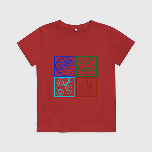Детская футболка Тоторо и стихия / Красный – фото 1
