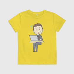 Детская футболка Офисный джентльмен за ноутбуком