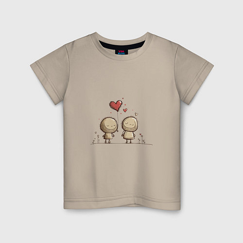 Детская футболка Покажи свою любовь в день Святого Валентина / Миндальный – фото 1