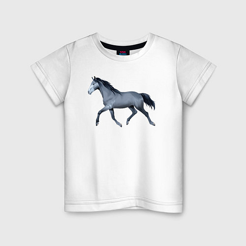 Детская футболка Голштинская лошадь / Белый – фото 1