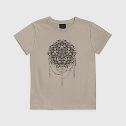 Футболка хлопковая детская Индийский орнамент, цвет: миндальный