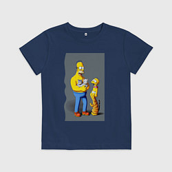 Детская футболка Homer Simpson and cats - нейросеть арт