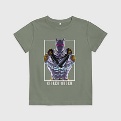 Футболка хлопковая детская Killer Queen anime, цвет: авокадо