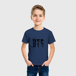 Футболка хлопковая детская BTS logo, цвет: тёмно-синий — фото 2