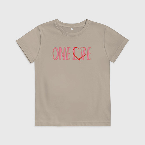 Детская футболка Однолюб / Миндальный – фото 1