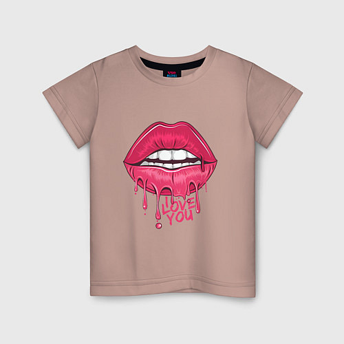 Детская футболка Sweet Lips / Пыльно-розовый – фото 1