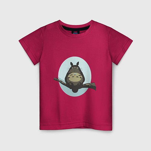 Детская футболка Тоторо на ветке / Маджента – фото 1