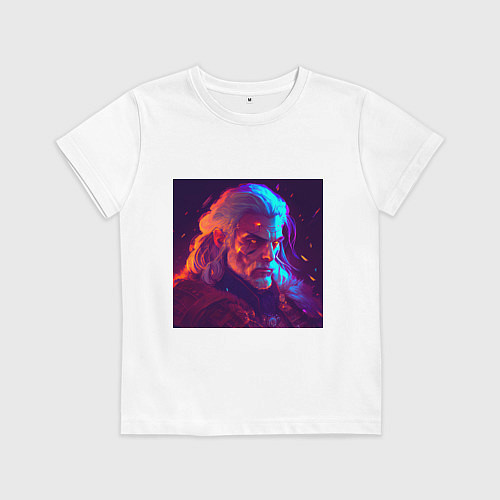 Детская футболка Неоновый Ведьмак / Белый – фото 1