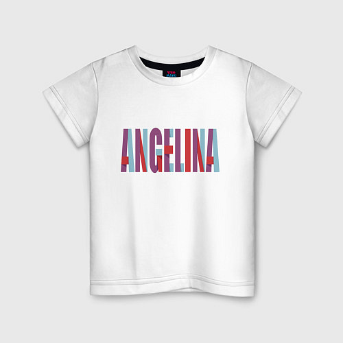 Детская футболка Ангелина имя / Белый – фото 1