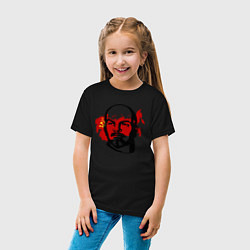 Футболка хлопковая детская Ленин на фоне СССР, цвет: черный — фото 2