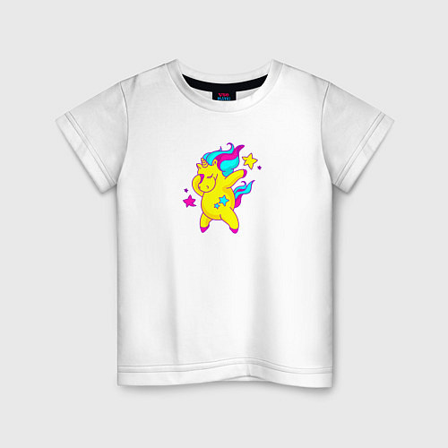 Детская футболка Весёлый единорожек / Белый – фото 1