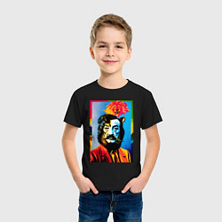 Футболка хлопковая детская Salvador Dali: Self Portrait, цвет: черный — фото 2