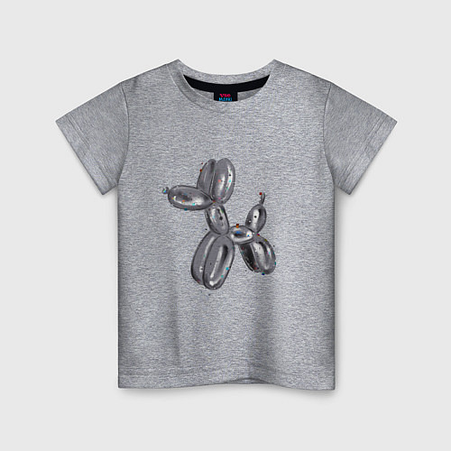 Детская футболка Собачка из шарика с помехами / Меланж – фото 1