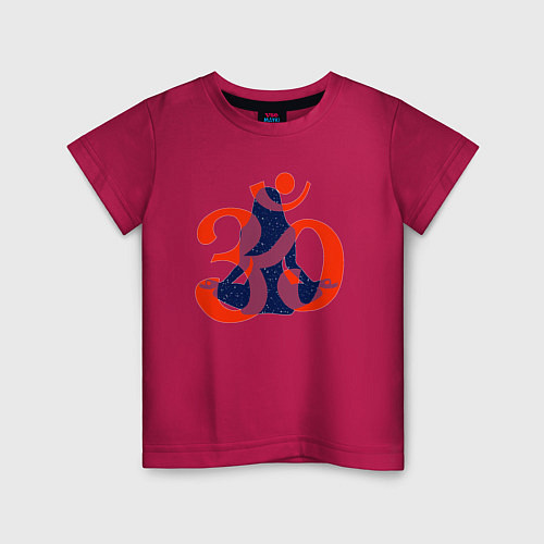 Детская футболка Звездная йогини и красный символ ОМ / Маджента – фото 1