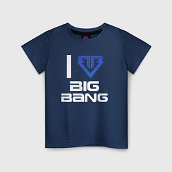 Футболка хлопковая детская I love big bang, цвет: тёмно-синий