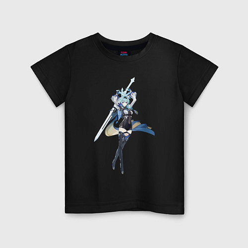 Детская футболка Эола из Genshin Impact / Черный – фото 1