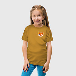 Футболка хлопковая детская Мордочка лисы, цвет: горчичный — фото 2