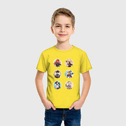 Футболка хлопковая детская Персонажи игры Геншин Импакт, цвет: желтый — фото 2