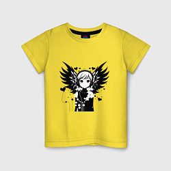 Детская футболка Cute anime cupid angel girl wearing headphones
