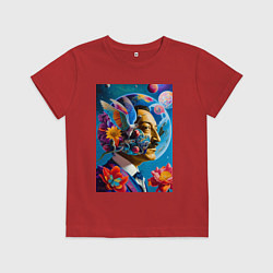 Футболка хлопковая детская Профиль Сальвадор Дали, цвет: красный