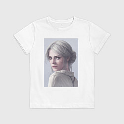 Футболка хлопковая детская The Witcher Цири ласточка, цвет: белый