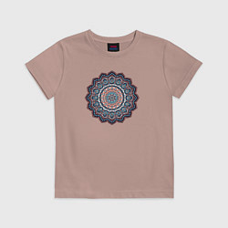 Футболка хлопковая детская Индийская Mandala, цвет: пыльно-розовый
