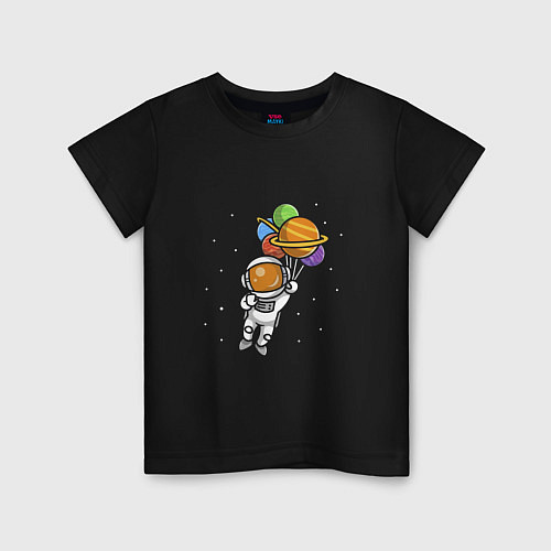 Детская футболка Путешествие в космос / Черный – фото 1