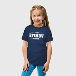 Футболка хлопковая детская Team Efimov forever - фамилия на латинице, цвет: тёмно-синий — фото 2