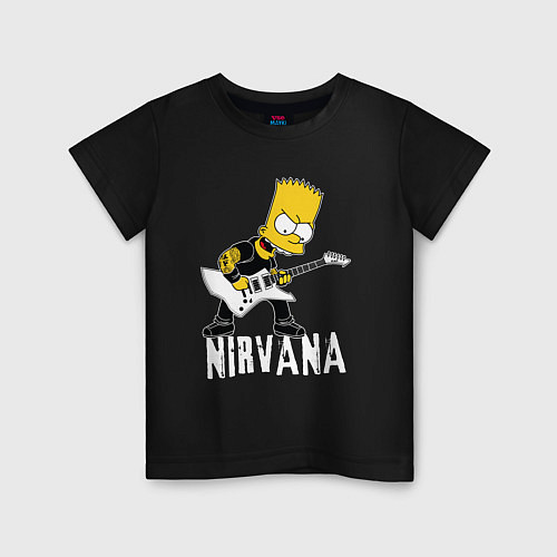 Детская футболка Нирвана Барт Симпсон рокер / Черный – фото 1