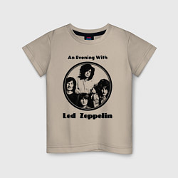 Футболка хлопковая детская Led Zeppelin retro, цвет: миндальный