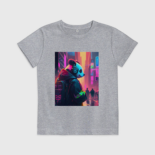 Детская футболка City panda / Меланж – фото 1