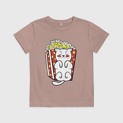 Футболка хлопковая детская Коткорн, цвет: пыльно-розовый