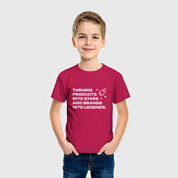 Футболка хлопковая детская Через бренды к звездам, цвет: маджента — фото 2